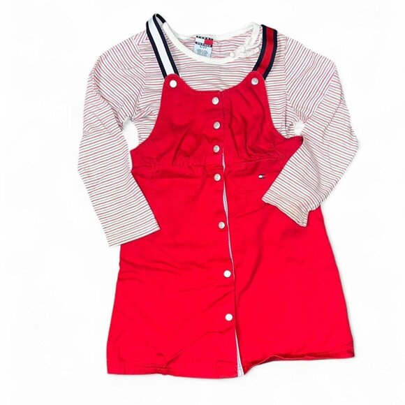 Tommy Hilfiger Authentic Vintage Red Coverall Dress Set - Picture 1 of 3